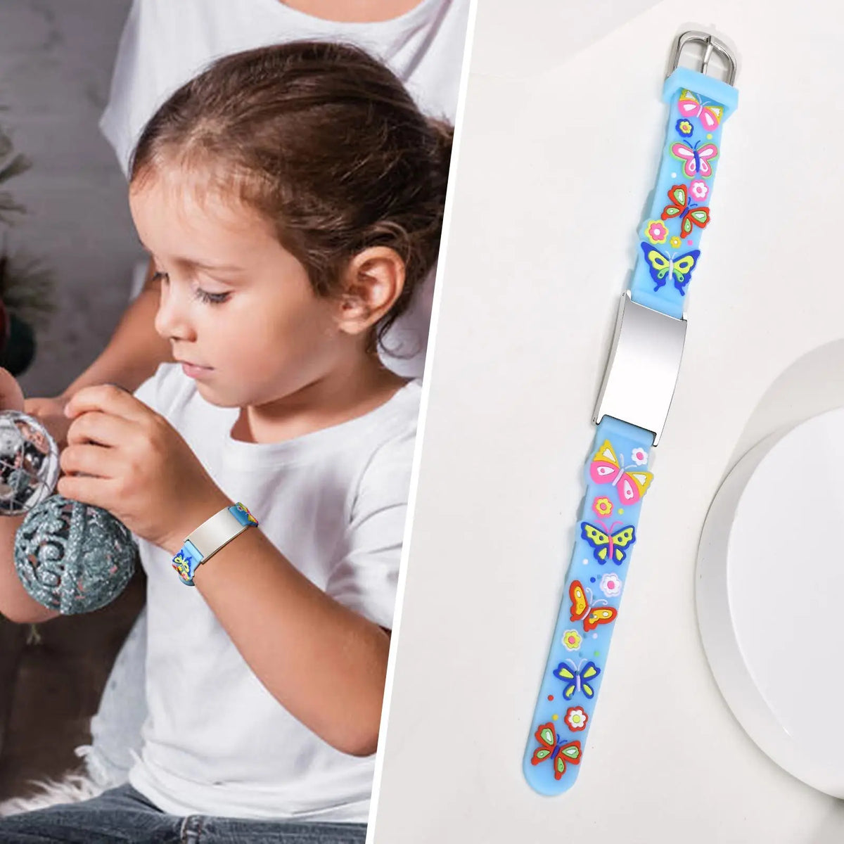 Customzied Personalized ID Bracelet for Little Girls Boys, Silicone Bracelet Adjustable, Engrave Quotes Inspirational Gift
