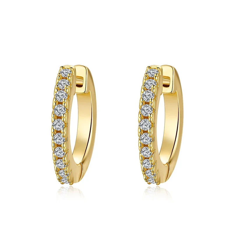 NeeTim Full Moisanite Earrings D Color Moisanite Lab Diamond 925 Sterling Silver Hoops Earrings Sparking Wedding Fine Jewelry