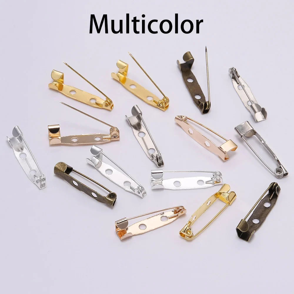 20-50pcs 20 25 32 38mm Brooch Clip Base Pin Blank Safe Lock Brooch Pin Base Badge Holder For DIY Jewelry Making Finding Supplies
