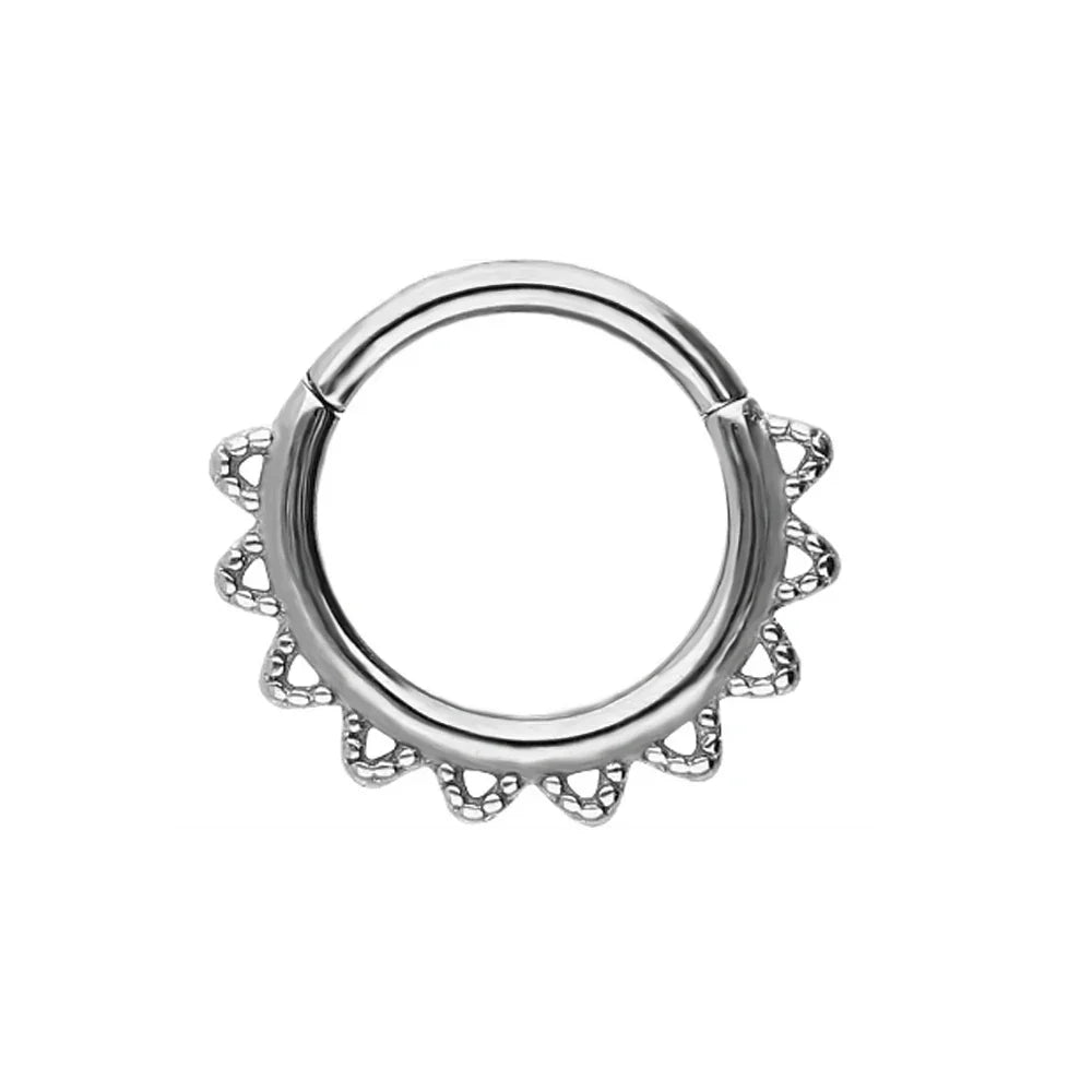 Flowers Nose Ring Septum 100% 316L Surgical Steel Zircon Clicker Daith Piercing Ear Cartilage Helix Hoop Flowers Water Drops