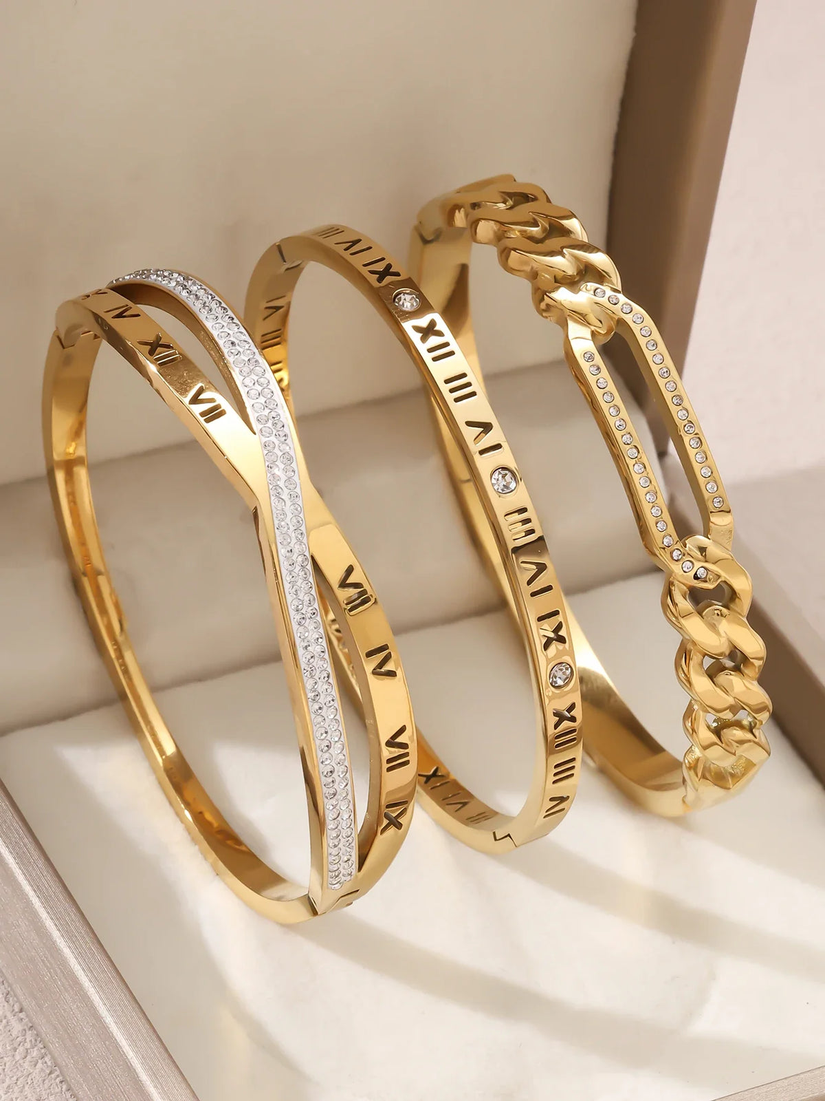 1pieces/set women's wedding jewelry party holiday Valentine's Day gift stainless steel bracelet plated with 18K gold bracelet