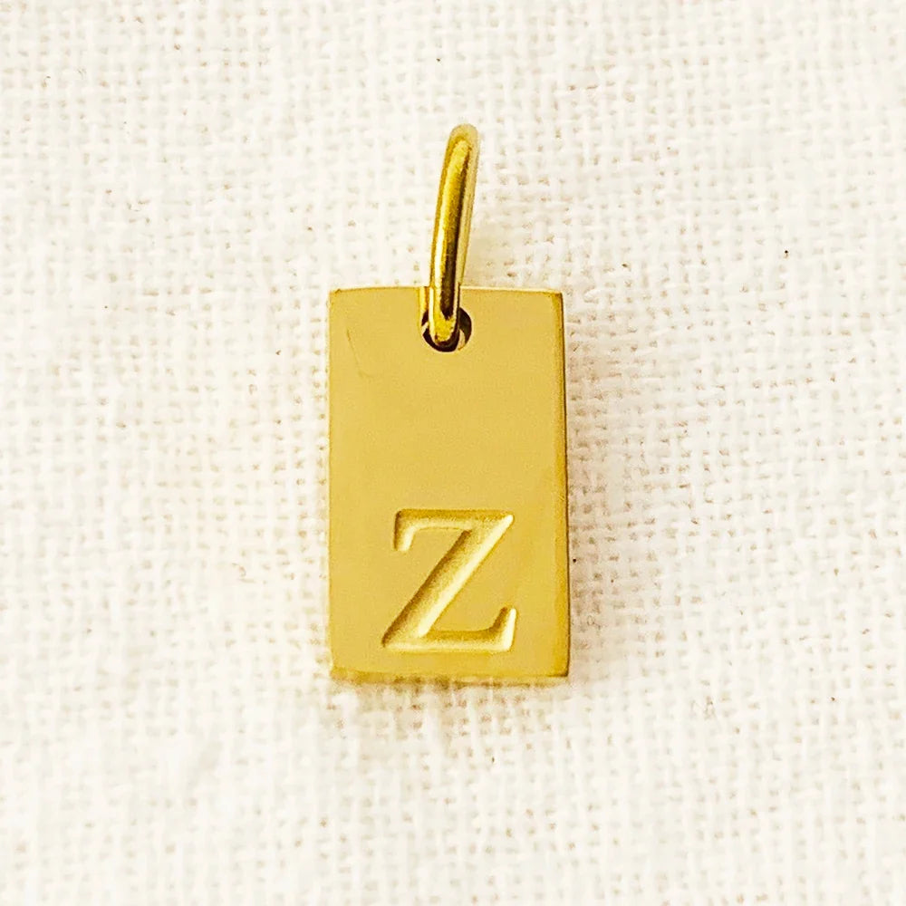 10PCS Alphabet Charm Pendant for Necklaces Stainless Steel Jewelry DIY Engraved Lettering Accessories Women's Fashion Jewelry