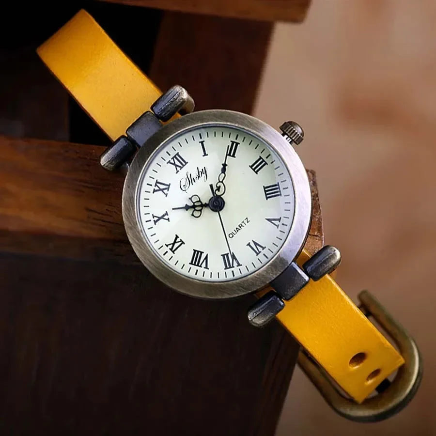 Shsby New Fashion Hot-Selling Female Antique bronze leather watch ROMA Vintage Watch Women Dress Watches