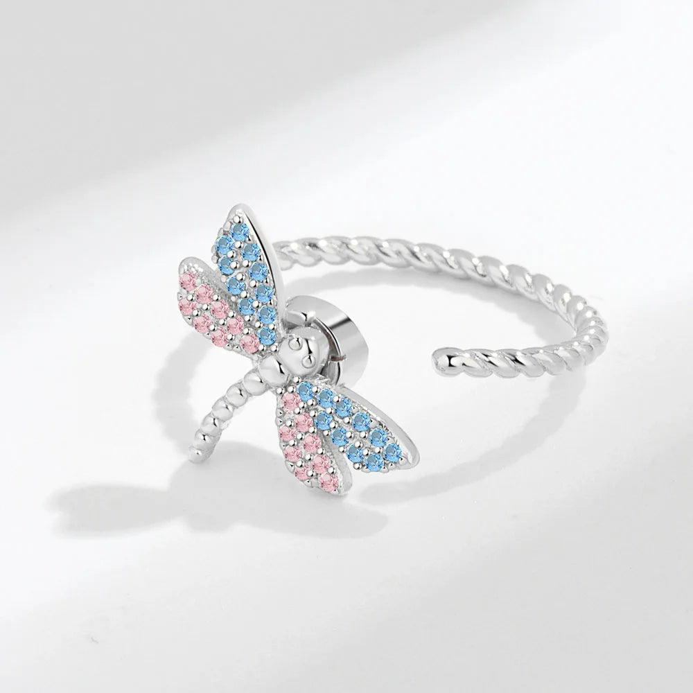 Rotating Anxiety Knuckle Ring For Women Spinner Fidgets Cute Animal Butterfly Flower Anti Stress Ring Party Jewelry Gifts Anillo