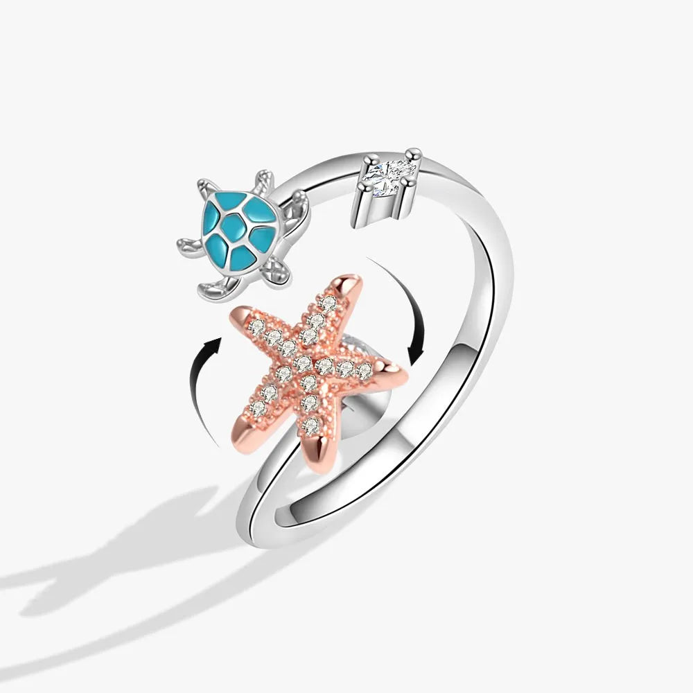 Rotating Anxiety Knuckle Ring For Women Spinner Fidgets Cute Animal Butterfly Flower Anti Stress Ring Party Jewelry Gifts Anillo