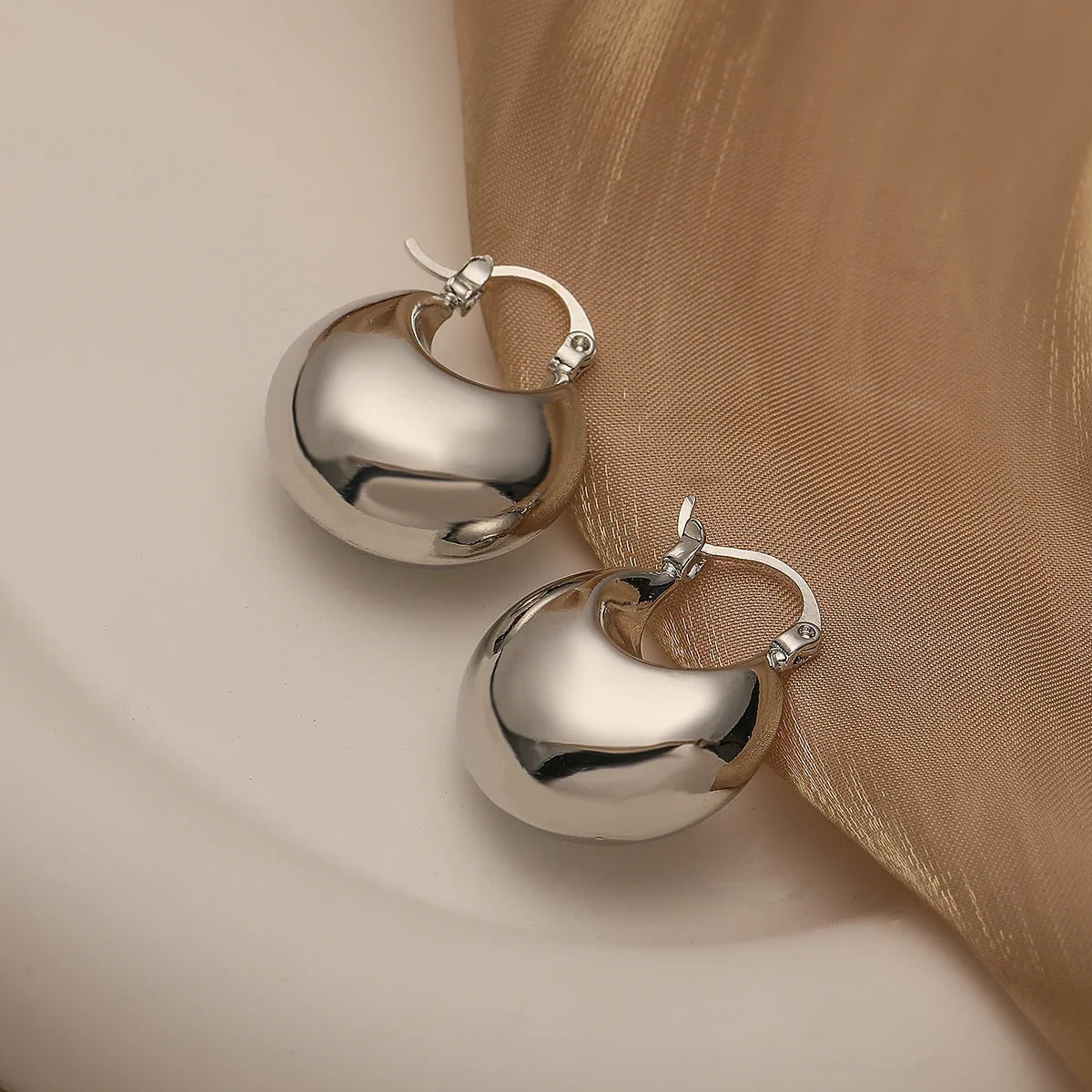 NEWBUY Hot Sale Silver/Gold Color Geometric Shape Hoop Earrings For Women