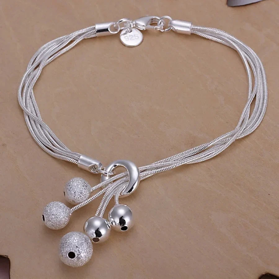 Noble 925 Sterling Silver Square Solid Chain Bracelet For Women Men Charm Party Gift Wedding Fashion Jewelry Free shipping