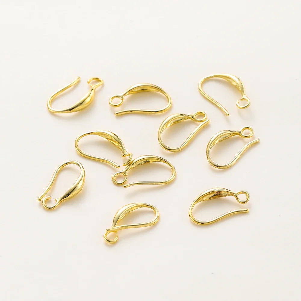 10pcs/lot 14K 18K Real Gold Earing Pendant Hook Ear Wire Hook For DIY Jewelry Making Earing Charms Accessories Components