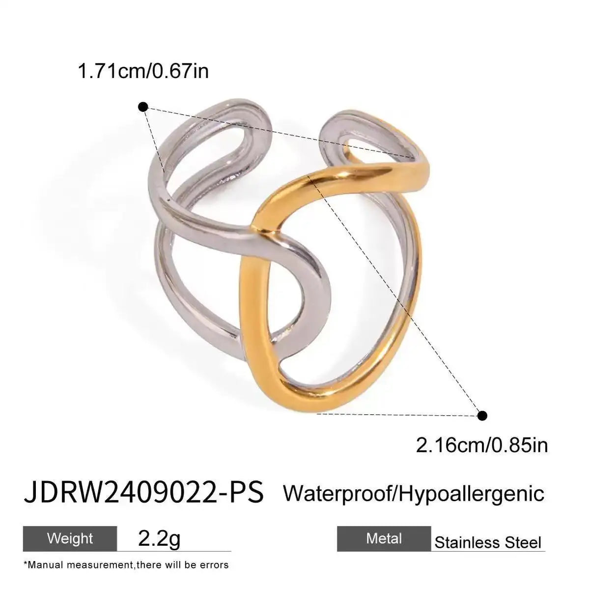 Wholesale High End Waterproof Three-dimensional M Letter Hollow Stainless Steel Finger Ring Trendy for Women Personalize Jewelry