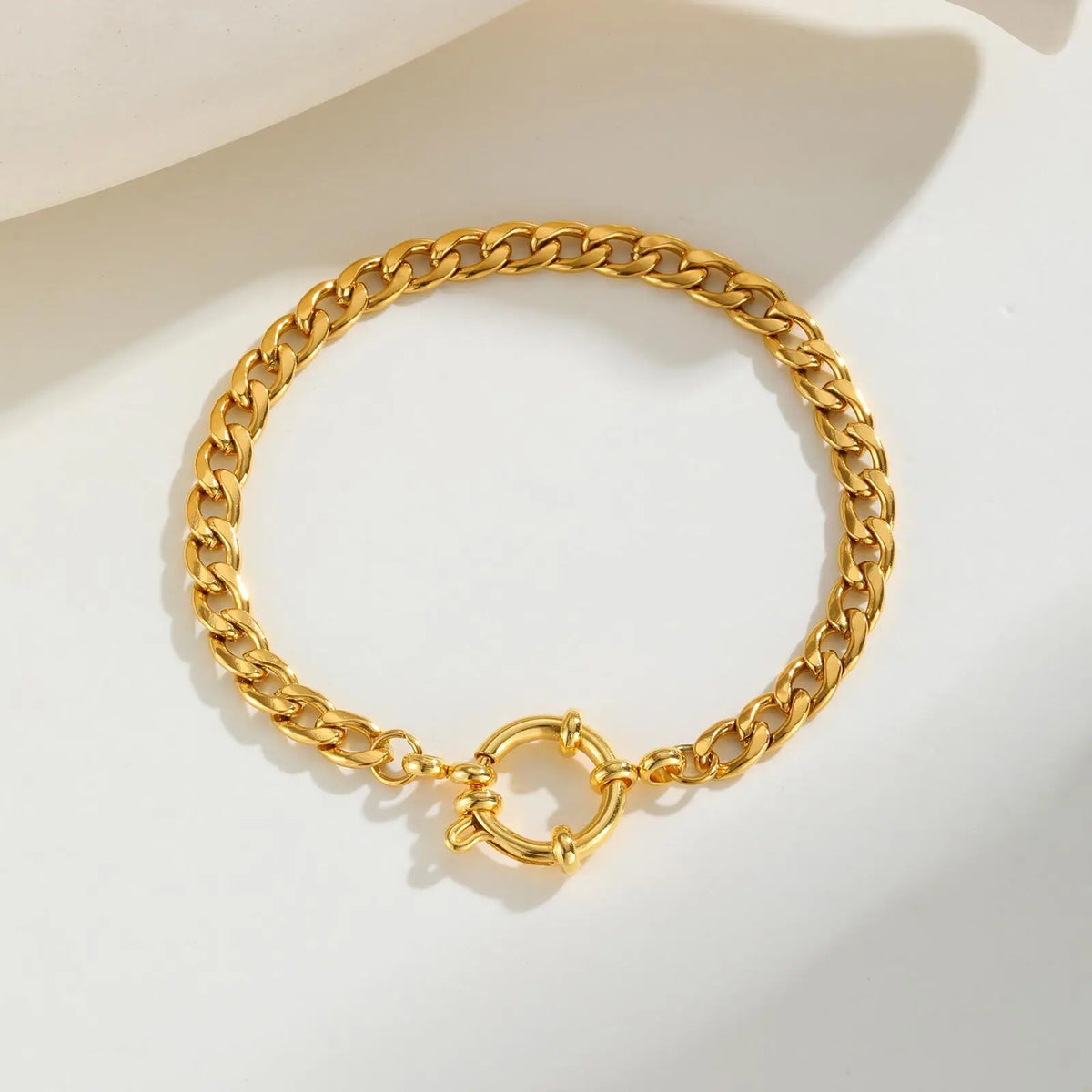 Paperclip Chain Choker Necklace, Women's Stainless Steel Spring Buckle Penddant Necklace, Waterproof 18k Gold Plated Jewelry