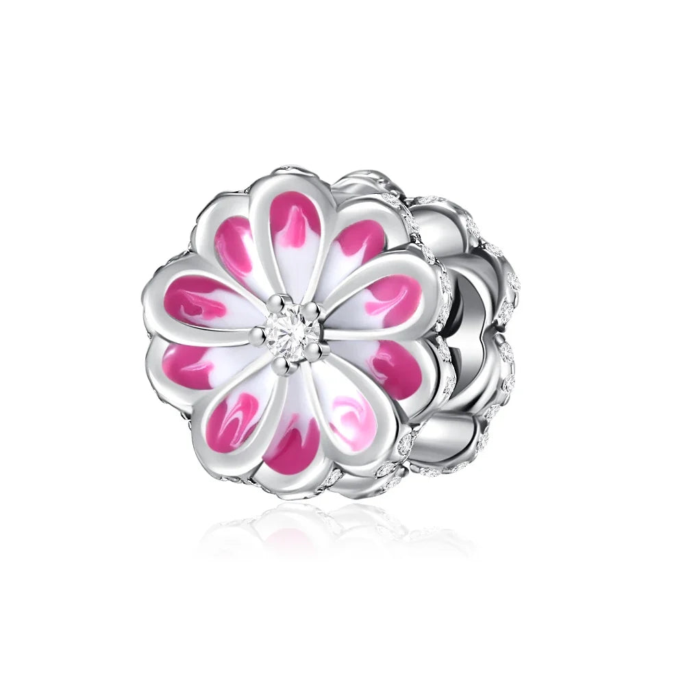 2026 Spring Pink Series Ballon Butterfly Flower Pendant Fit S925 European 925 Sterling Silver Bracelet Bangles Necklace