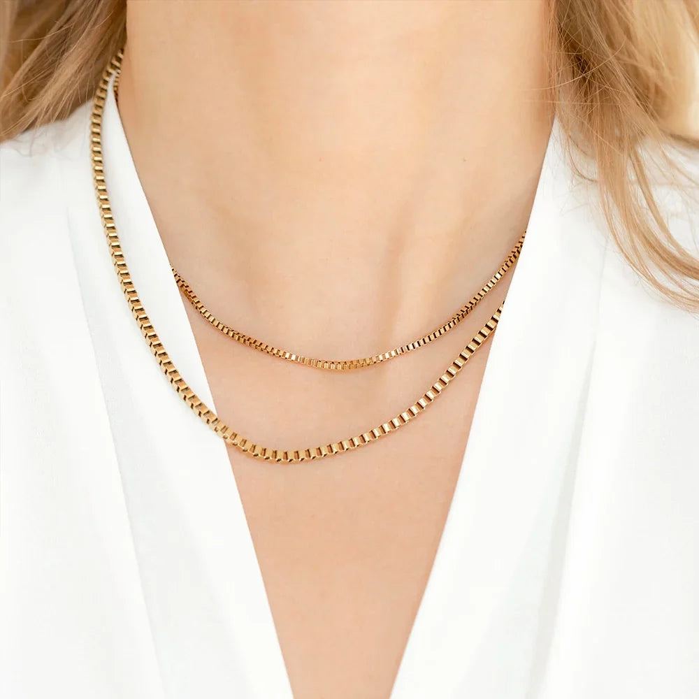 SUNIBI 316L Stainless Steel Chain Necklace for Women Gold Color Statement Choker Necklaces Do Not Fade Jewelry Wholesale