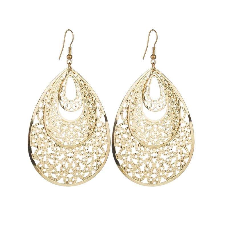 Floating Earrings Valentine's Day Love Pendant Earrings Elegant Long Women's Floating Hook Earrings Exaggerated Metal Pendant