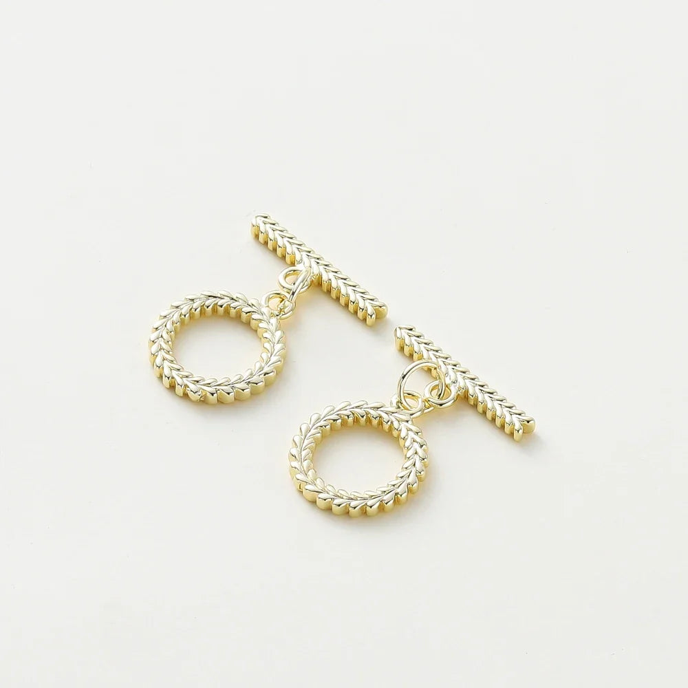 4 Sets 14K/18K Gold Color Plated Brass O Toggle Clasps Connector for DIY Bracelet Necklace Jewelry Making Findings Accessories