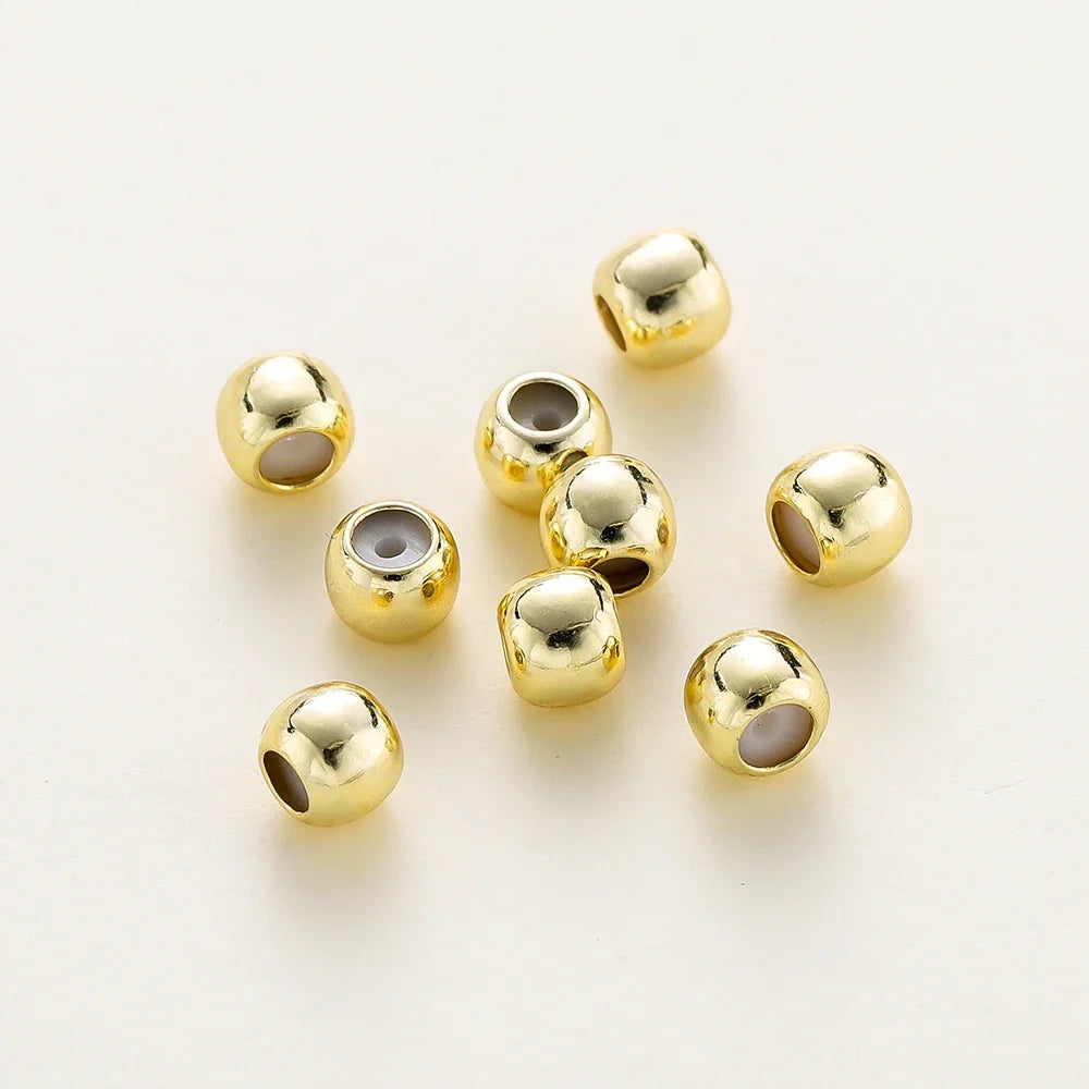 10pcs/lot 14K 18K Real Gold Plated Adjustable Bead With Resine Stopper Spacer Beads Charm Possitioning Beads For Jewelry Finding