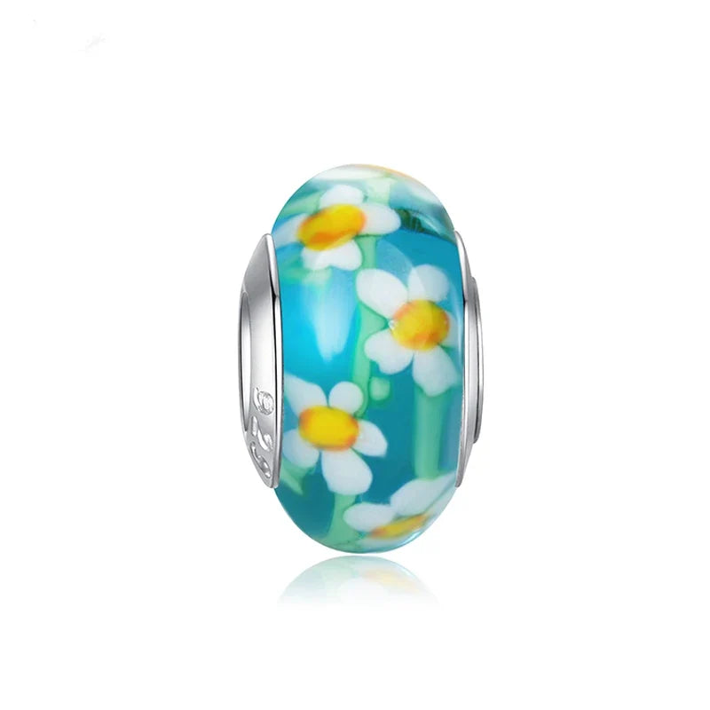 Newest European Colorful Lampwork Glass Beads Murano Aolly Charm Necklace Bracelets Bangle DIY Women Girls Jewlelry