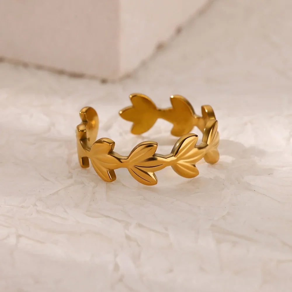 Double Heart Rings For Women Gold Color Stainless Steel Open Adjustable Ring Female Fashion Party Wedding Aesthetic Jewelry Gift