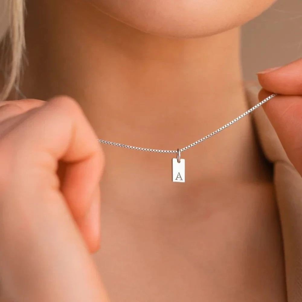 Alphabet Charm Pendant for Necklaces Stainless Steel Jewelry DIY Engraved Lettering Accessories Women's Fashion Jewelry