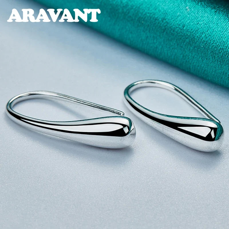 Aravant 925 Sterling Silver Water Drop Shaped Earring For Women Fashion Wedding Jewelry Gifts