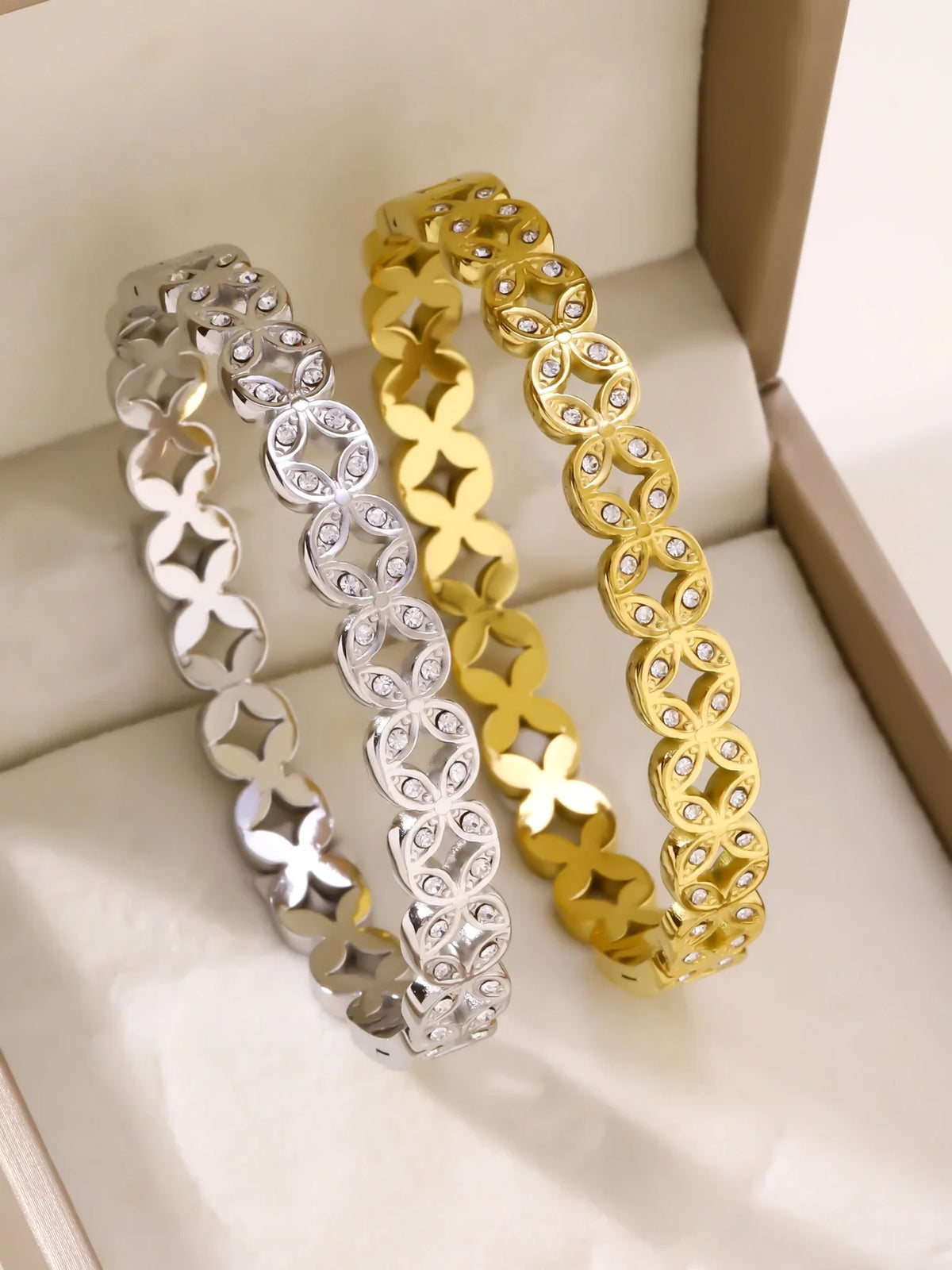 1pieces/set women's wedding jewelry party holiday Valentine's Day gift stainless steel bracelet plated with 18K gold bracelet
