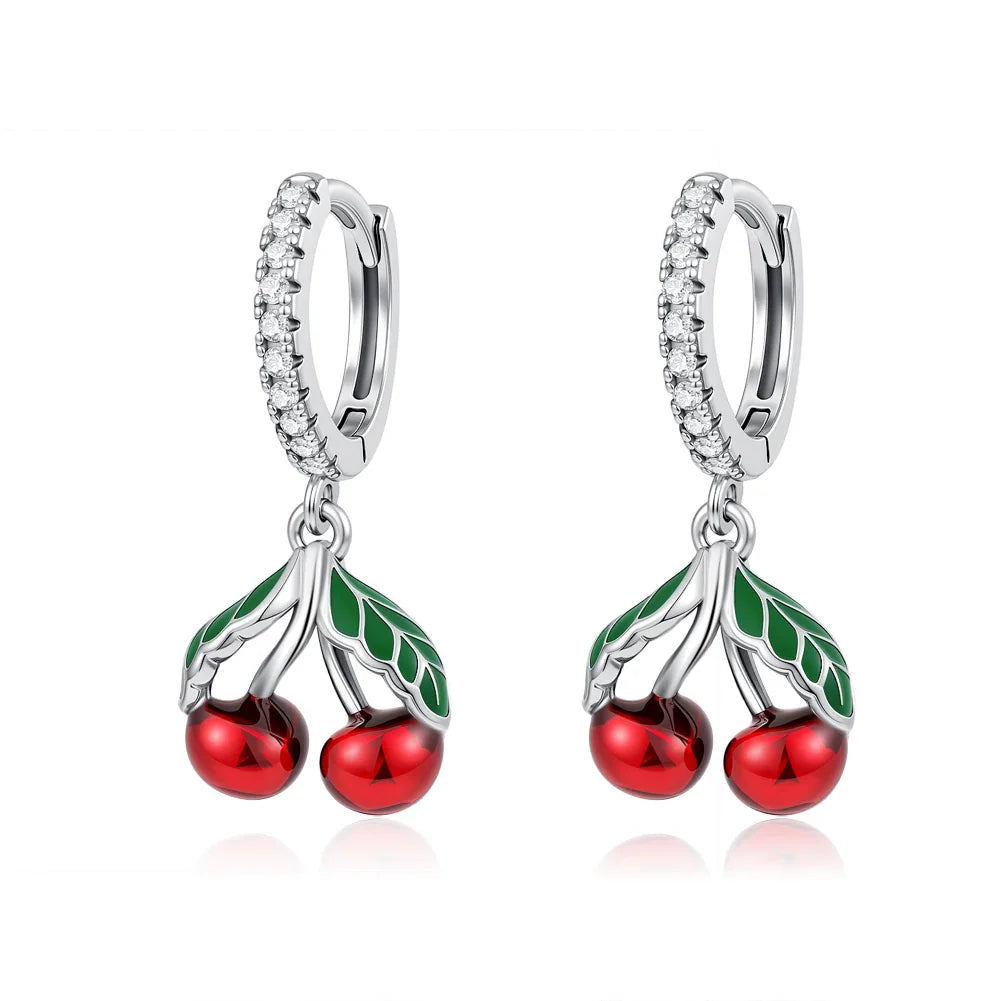 2026 New 925 Silver Elephant Cherry Blossom Butterfly Heart Earrings, a delicate choice for women's fashion jewelry