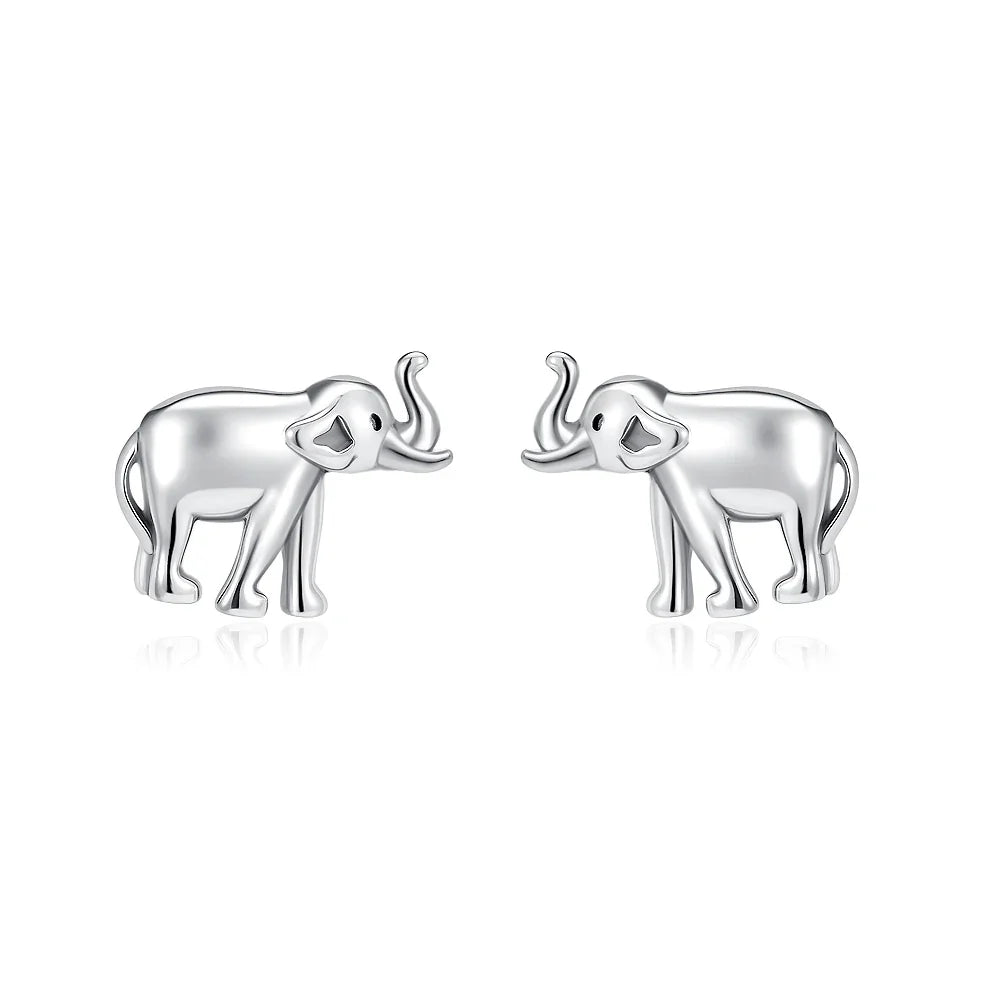 2026 New 925 Silver Elephant Cherry Blossom Butterfly Heart Earrings, a delicate choice for women's fashion jewelry