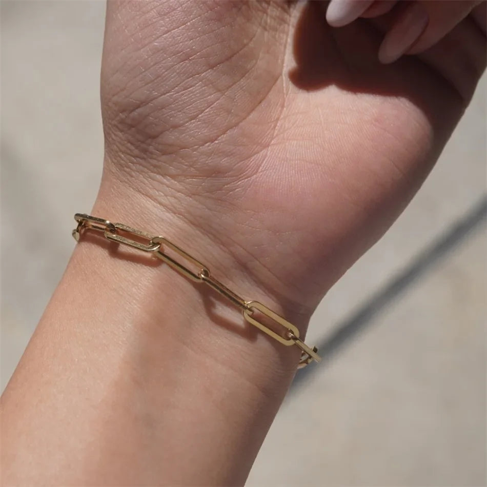 Bracelet for Women Curb Cuban Link Chain Stainless Steel Womens Bracelets Chains Davieslee Jewelry