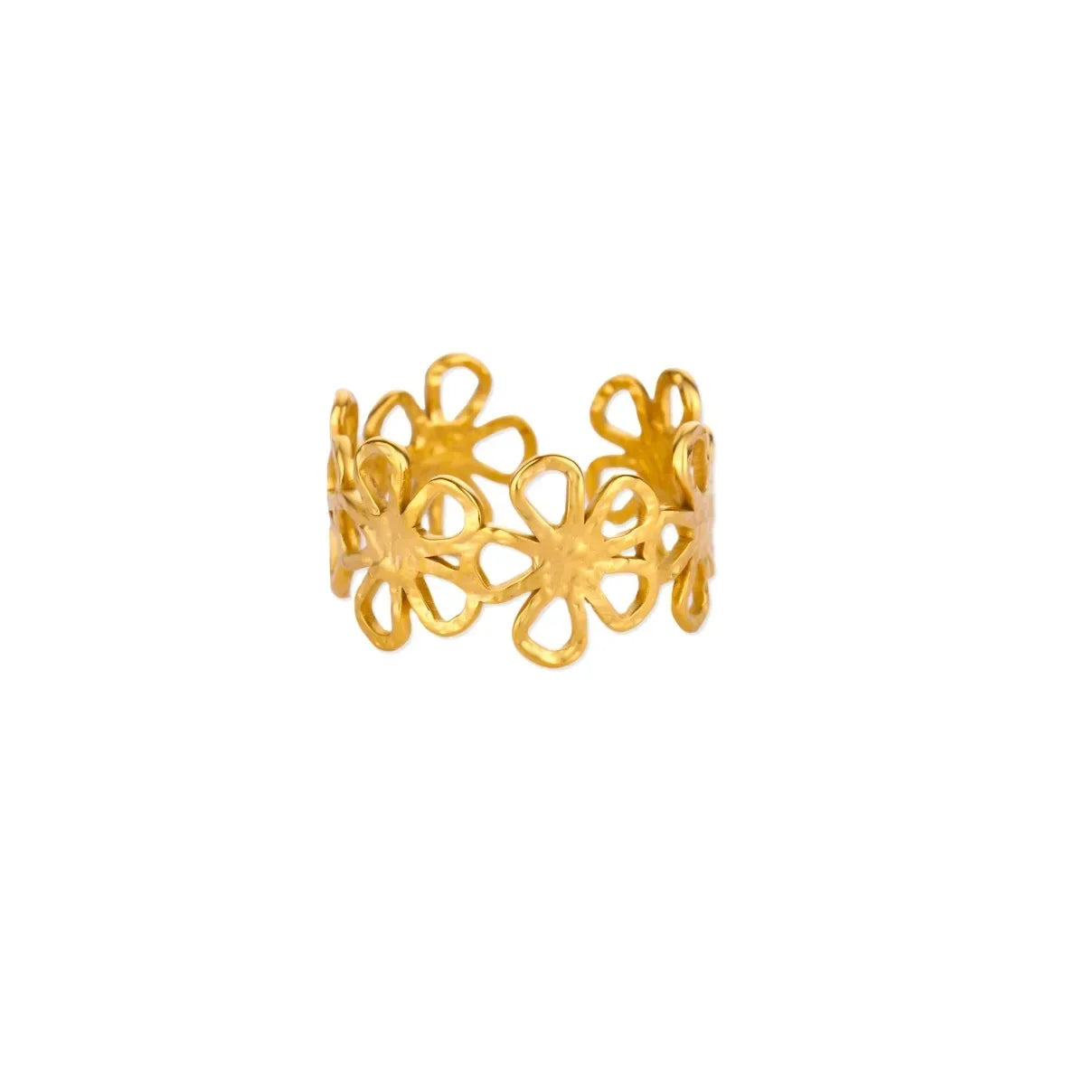 Luxury Zircon Butterfly Flower Rings for Women Stainless Steel Gold Color Cheap Ring Fashion Wedding Couple y2k Jewelry anillos