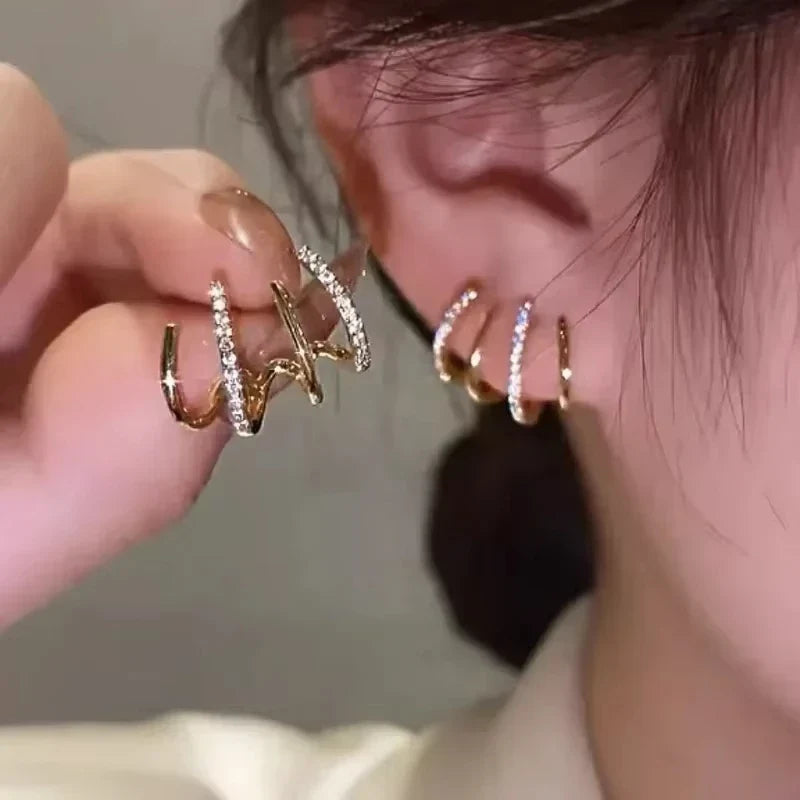 Europe and The United States Fashion Trend Love Drop Earrings Ladies Luxury Shining Inlaid Zirconia Wedding Jewelry
