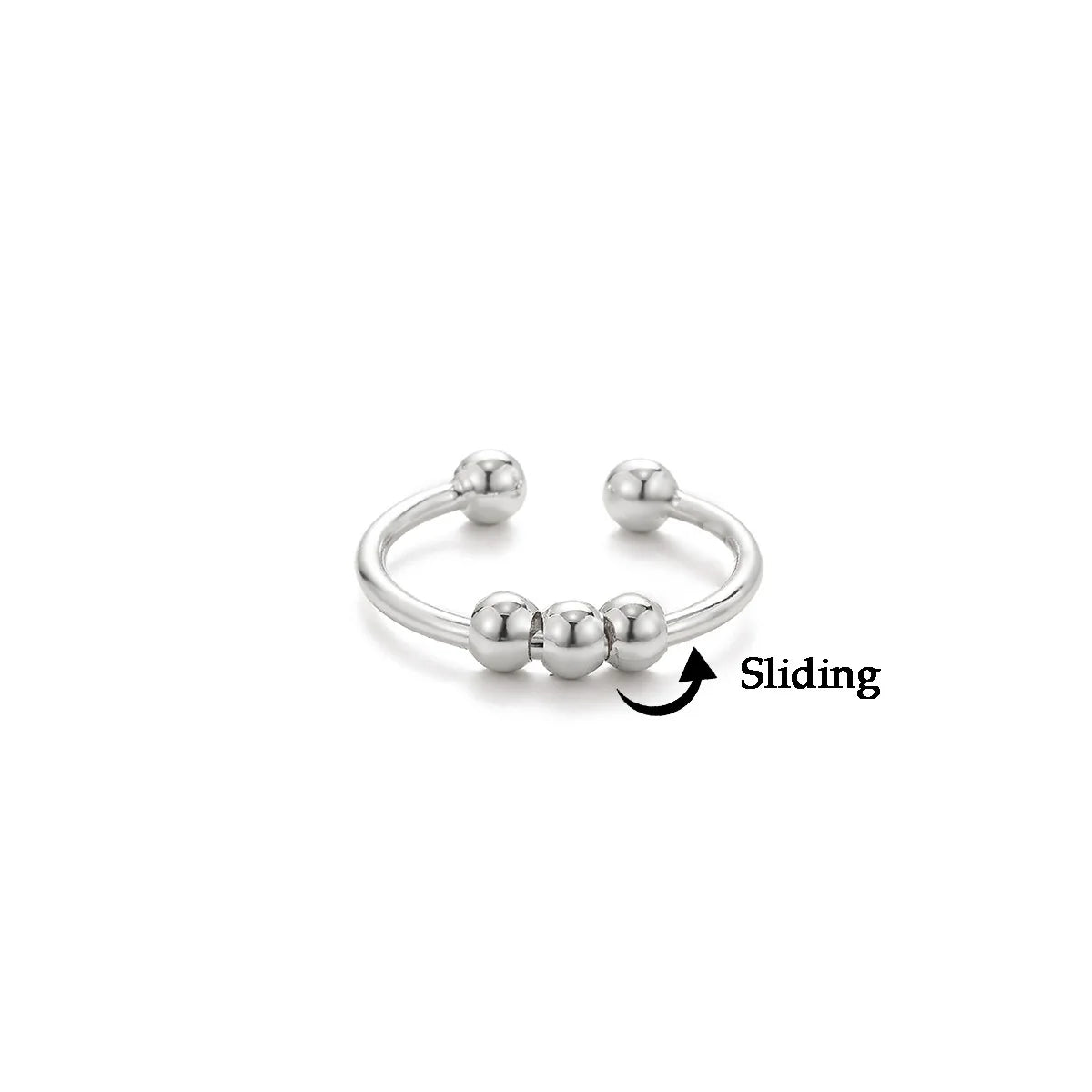 Stainless Steel Double Ball Adjustable Ring For Women Unisex Gold Color Trendy Finger Rings Decompression Jewelry Gifts Anillos