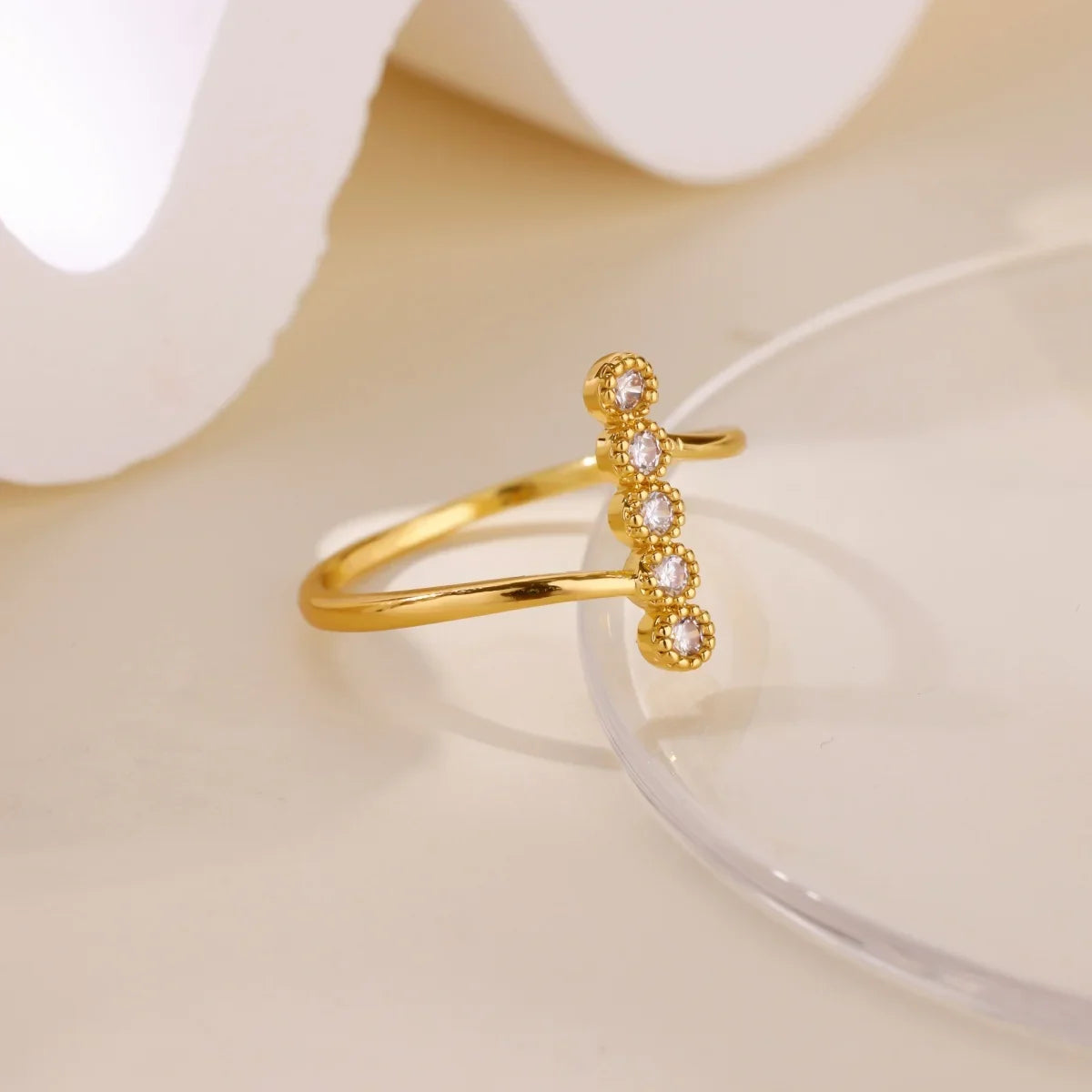 Luxury Opal Zircon Sun Rings For Women Girls Stainless Steel Gold Color Open Ring 2025 New Fashion Wedding Couple Jewelry Gift