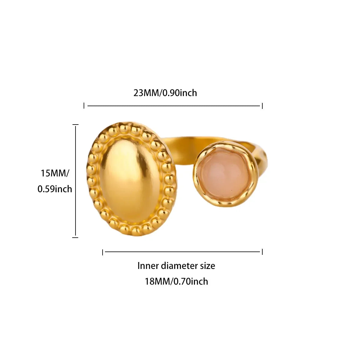Luxury Opal Zircon Sun Rings For Women Girls Stainless Steel Gold Color Open Ring 2025 New Fashion Wedding Couple Jewelry Gift