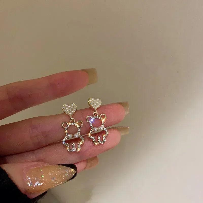 French High-end Brown Crystal Earrings For Women Fashion Luxurious Personalized Daily Accessories Prom jewelry Anniversary Gifts