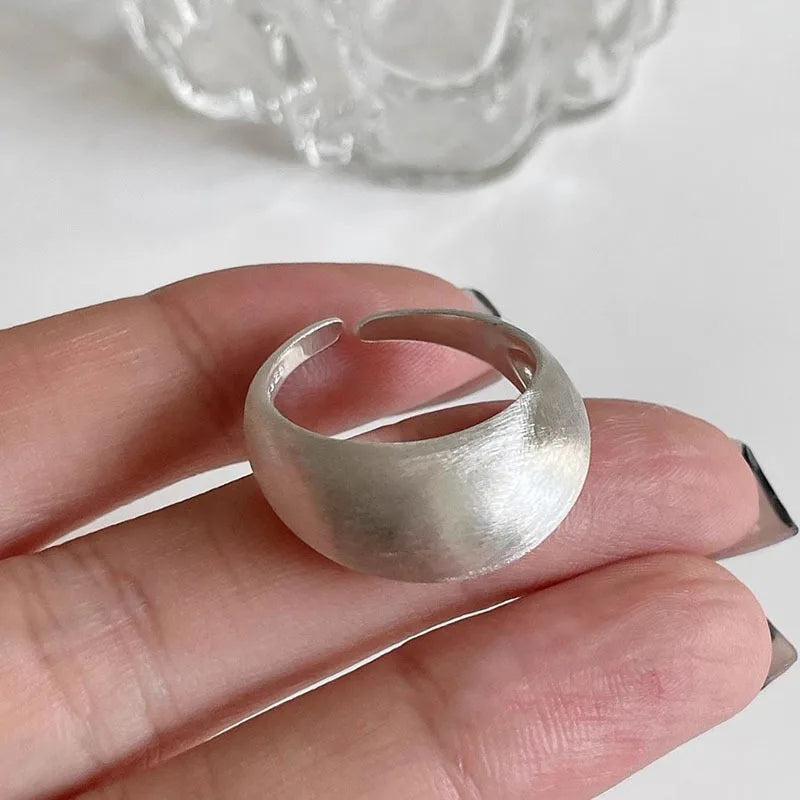 925 Sterling Silver Tellipse Geometry Sanding Simple Rings For Women Couple Engagement Luxury Jewelry Accessories Jewellery