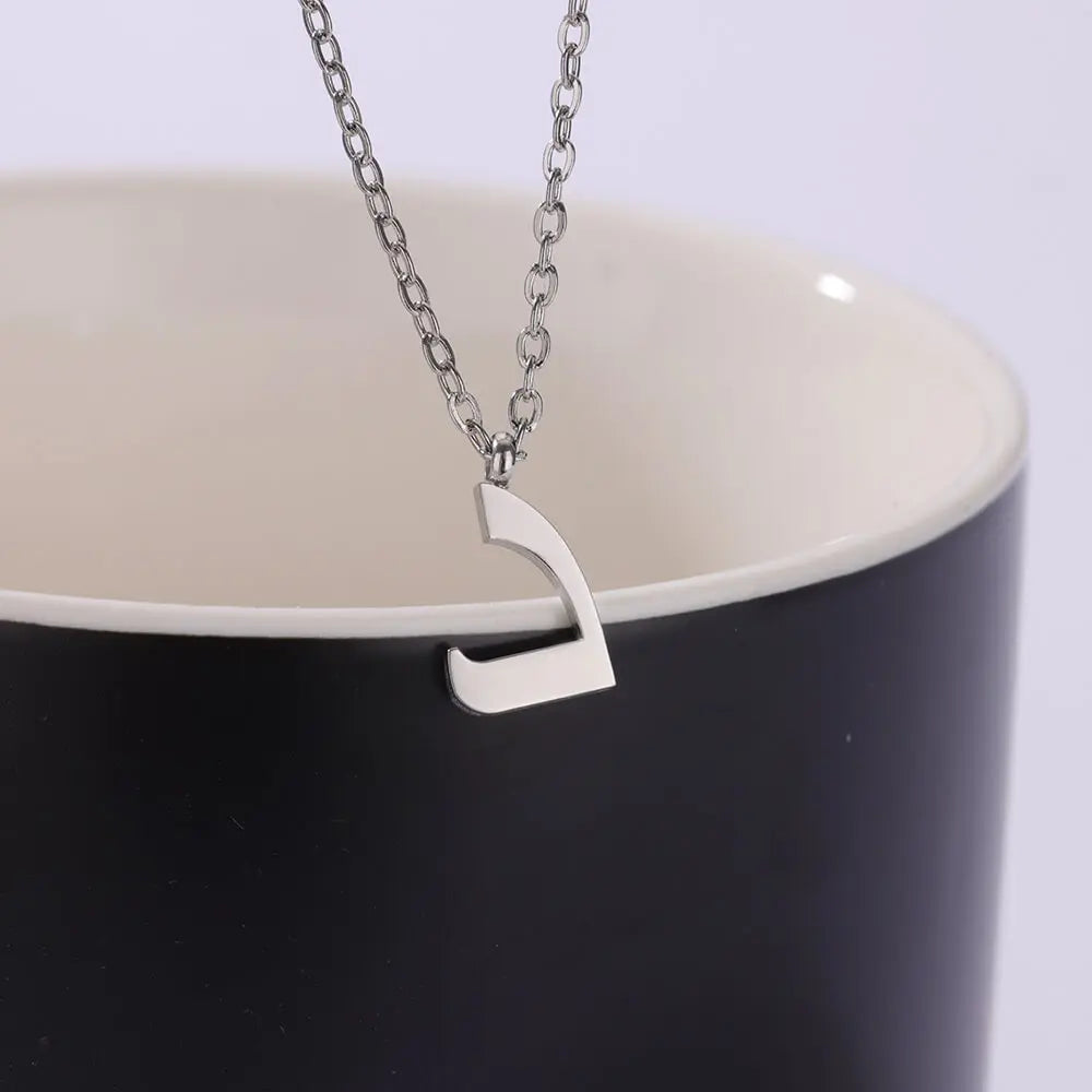 Arabic Letter Name Pendant Necklace For Women Stainless Steel Inital Chain Choker Collar Necklace 2024 Wedding Jewelry bijoux