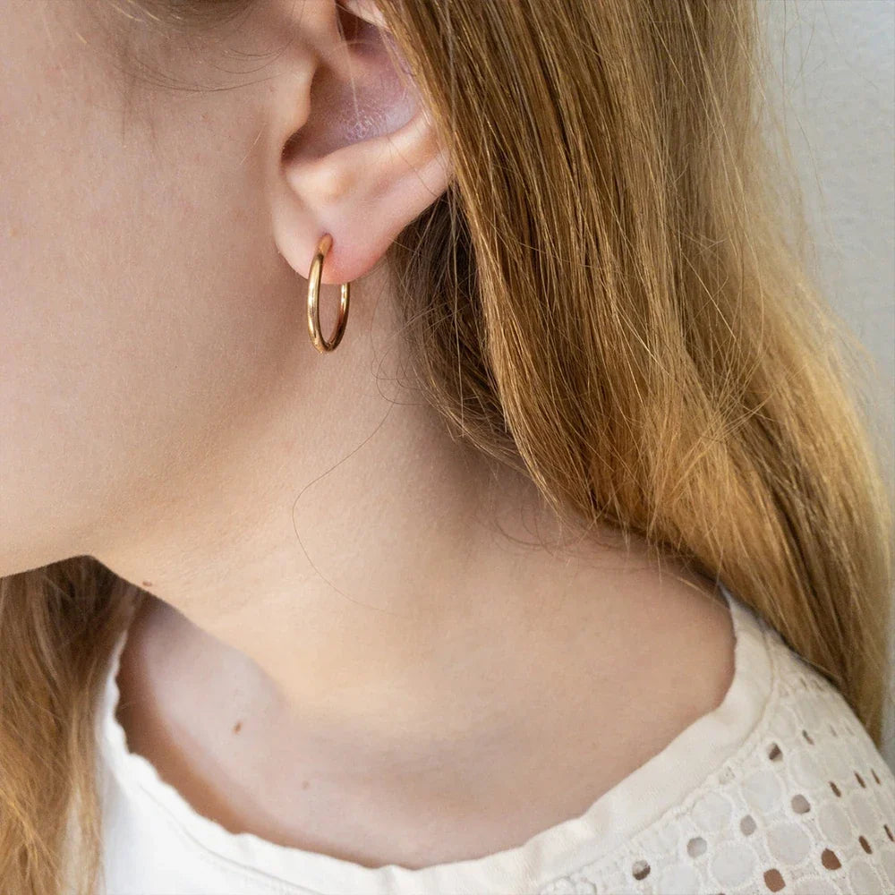 Minimalist Stainless Steel Round Earrings for Women Trendy Geometric Drop Statement Earrings Party Fashion Jewelry Gift