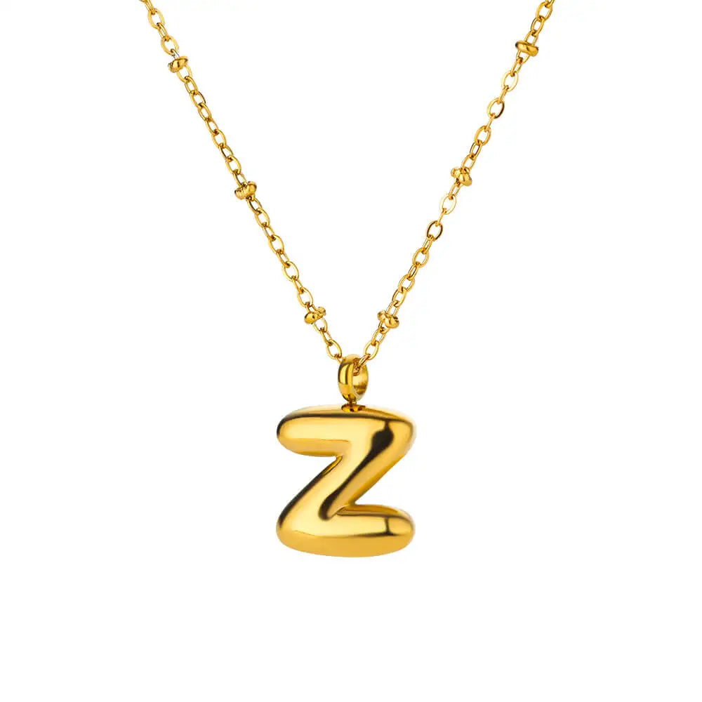 Vintage Initial Letter Necklaces For Women Stainless Steel Chain Collar Pendant Necklace 2024 New Wedding Couple Jewelry Gift