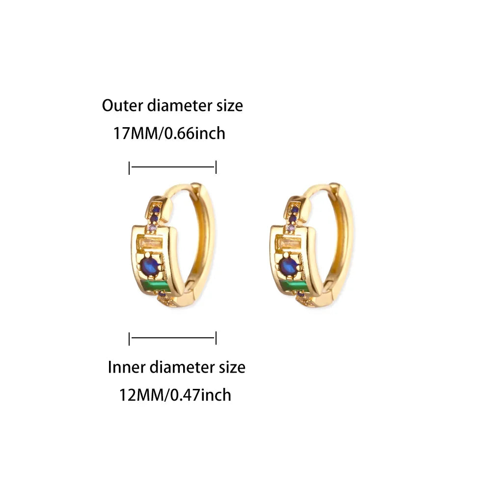 Round Shiny Zirconia Earrings for Women Stainless Steel Gold Color Piercing Earrings 2025 New Fashion Jewelry Mother's Day Gift