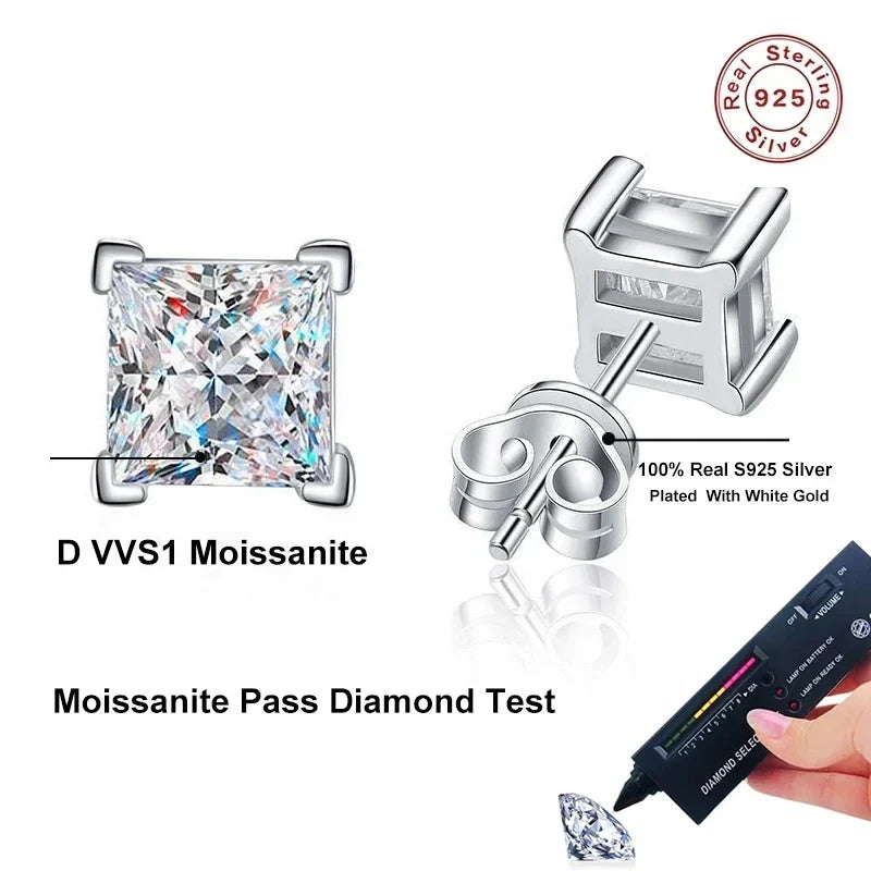 NeeTim 1ct D Color Moissanite Stud Earrings For Women Luxury Jewelry Original 925 Sterling Diamond Wedding Party Earring Gift