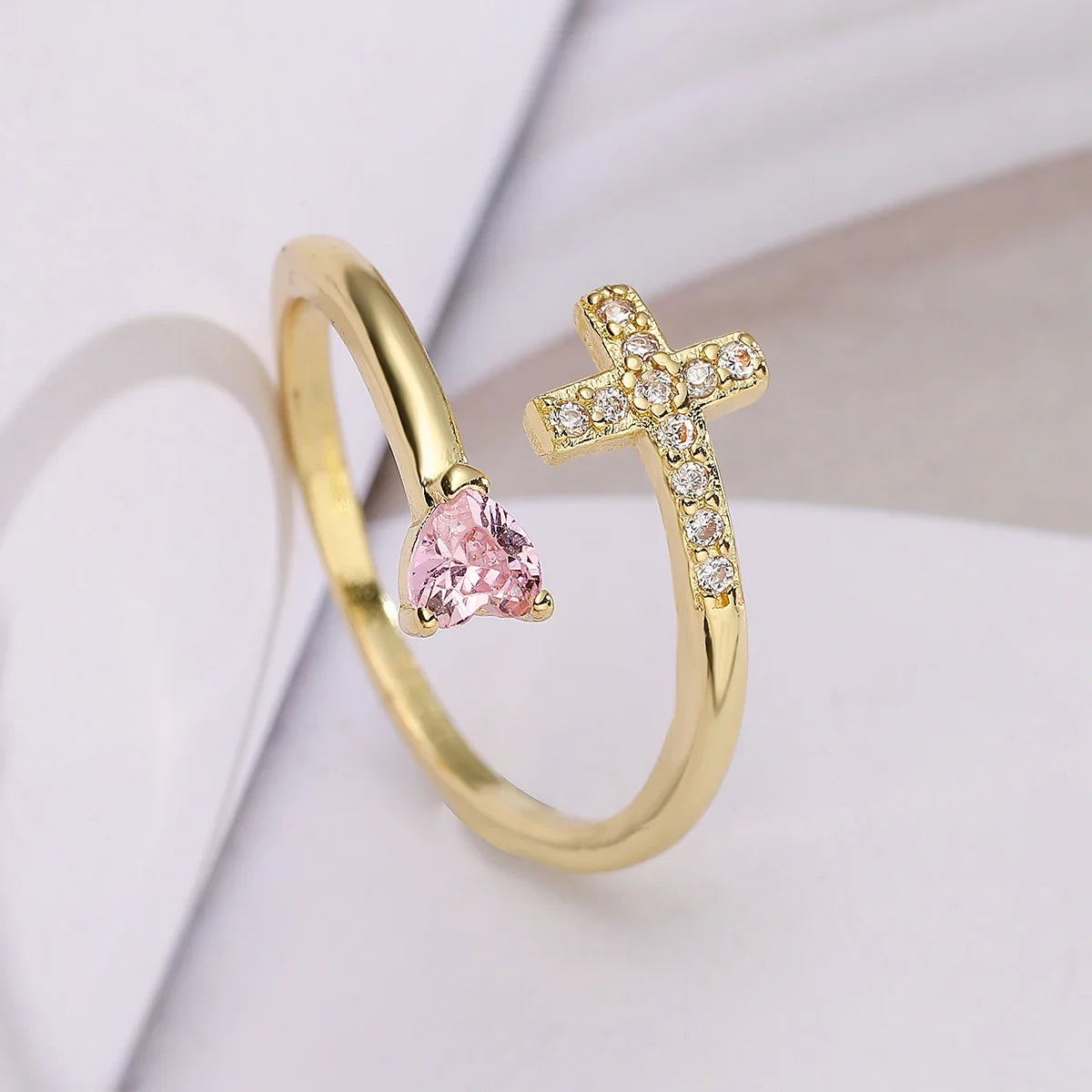 NEWBUY 2026 New Fashion Clear Shiny CZ Zircon Cross Evil Eye Rings For Women Girl Finger Accessories Party Jewelry Gift