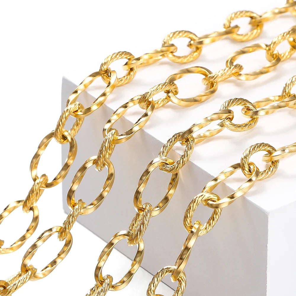 1Meter Stainless Steel Brass Metal Thick Cable Chain For Jewelry Making Handmade DIY Bracelet Necklace Components