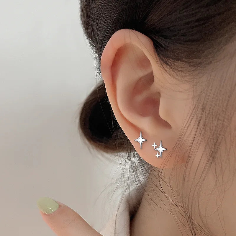 New Korean Star Ear Wire Tassel Thread Chain Climb Star Pendants Drop Earrings Women's Straight Hanging Earings Jewelry