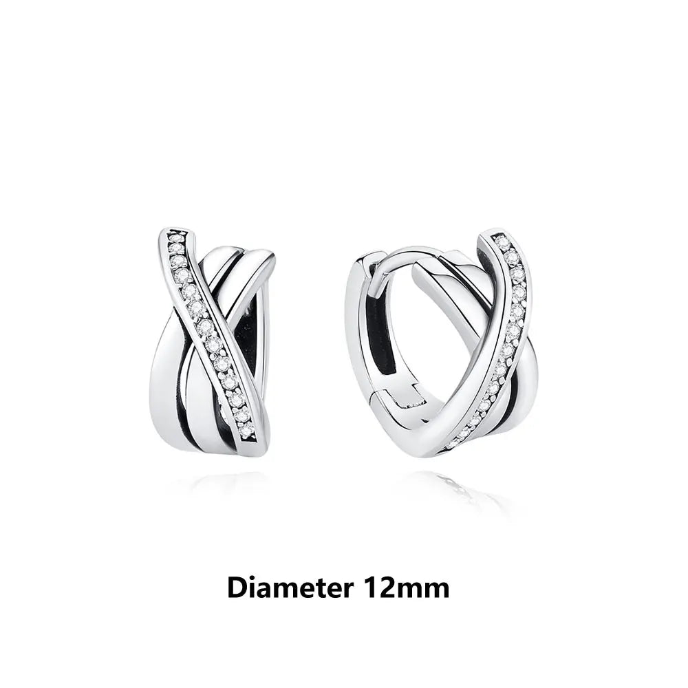 Original 925 Sterling Silver Earrings 2026 Stud Hoop Crystal Earings For Women Rose Gold Crown Heart Infinity Bee Earing Jewelry