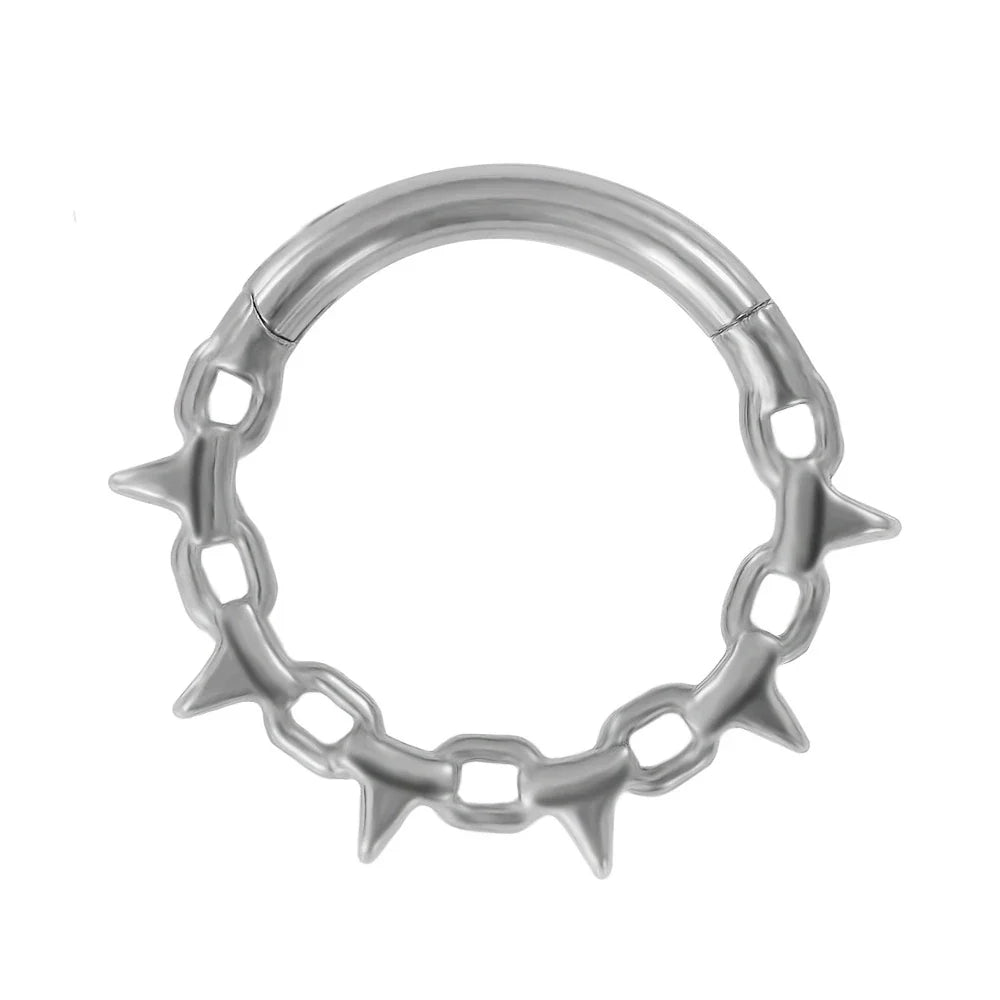 16G Vine Septum Nose Ring Piercing Hinged Clicker 316L Stainless Steel Daith Clicker Helix Cartilage Earring Chain BodyJewelry