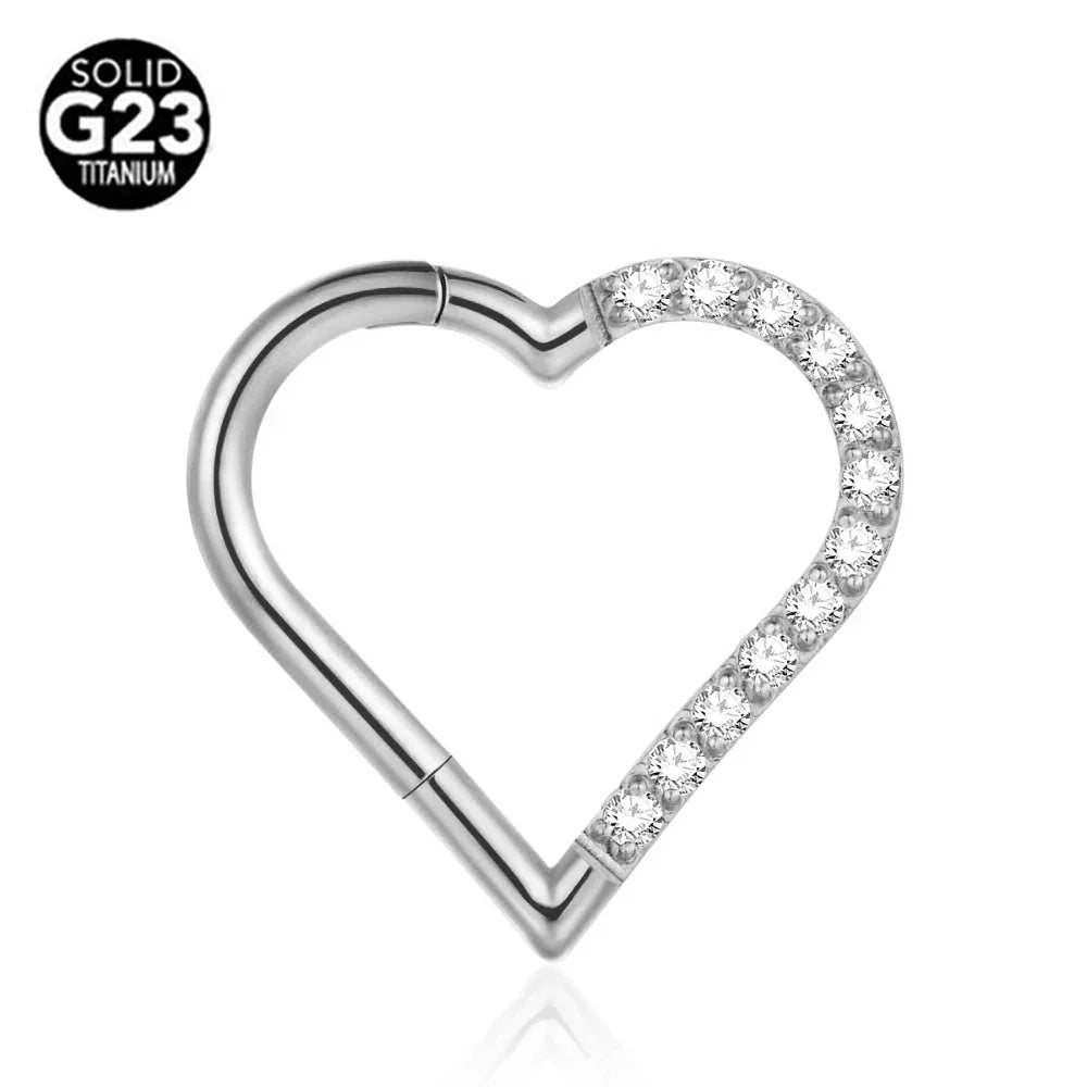 G23 Titanium Bee Septum Nose Ring Piercing Body Jewelry 16G Moon Segment Snake Clicker Helix  Ear Cartilage Heart Daith Hoop