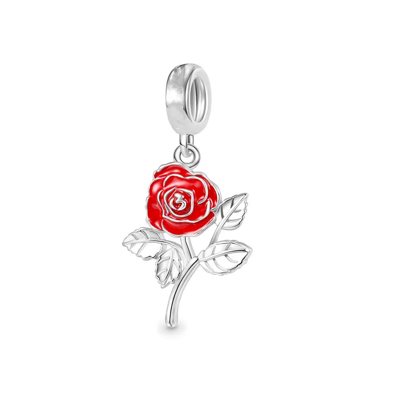 2026 925 Silver Flower, Butterfly, Highland Cow, Motorcycle Pendant Fit European Original Bracelet DIY Jewelry Exquisite Jewelry