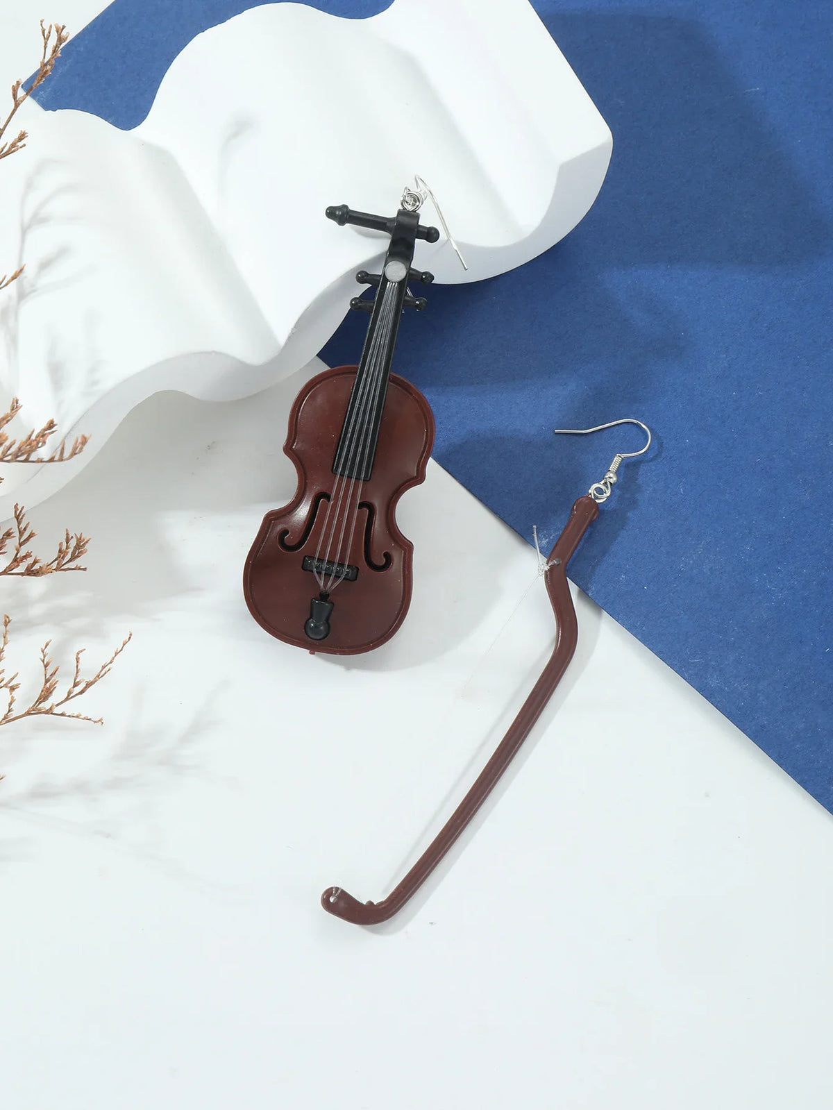 Enamel Guitar Drop Earrings for Women Rhinestone Music Equipment Ladies Fashion Earrings Banquet Party Gifts Jewelry Accessories