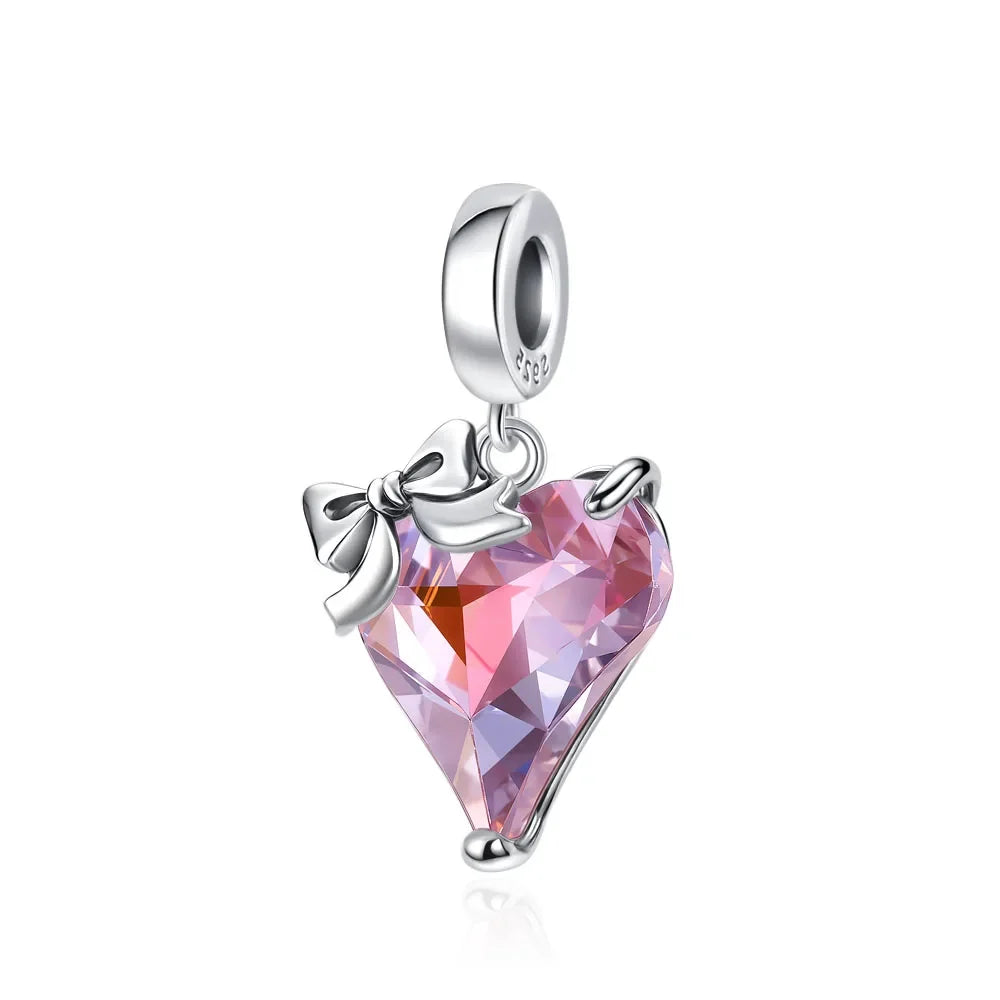 2026 Spring Pink Series Ballon Butterfly Flower Pendant Fit S925 European 925 Sterling Silver Bracelet Bangles Necklace