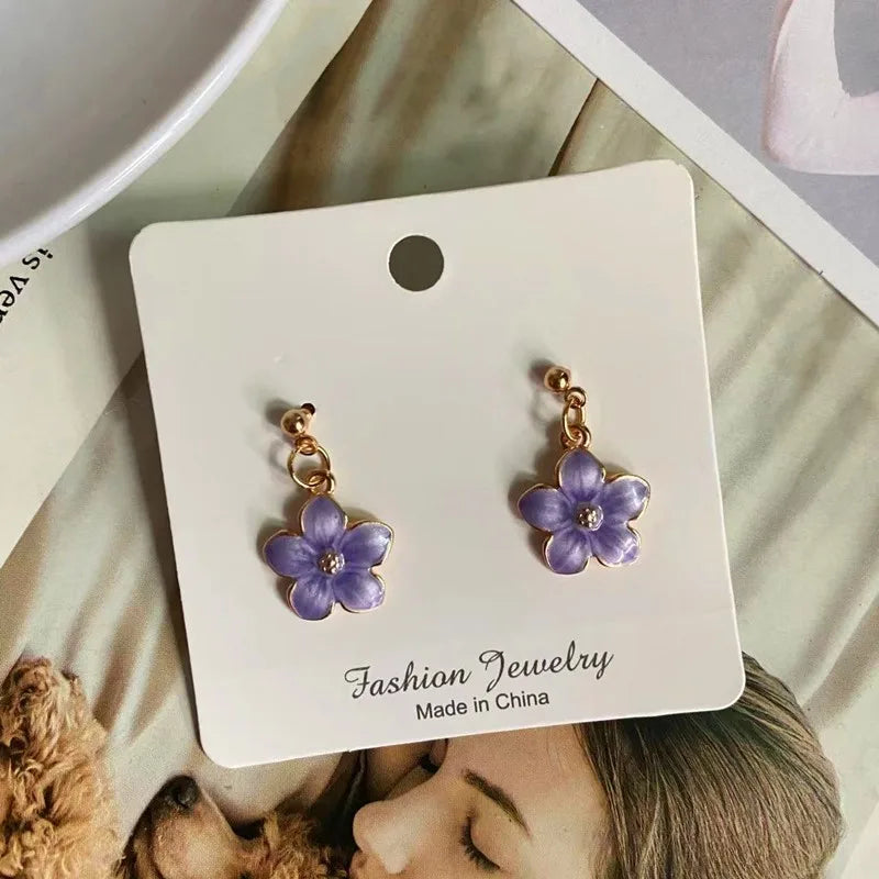 Korean Fashion Choker Necklace for Women Girl Colorful Flower Design Pendant Necklace Cute Romantic Neck Jewelry Wholesale