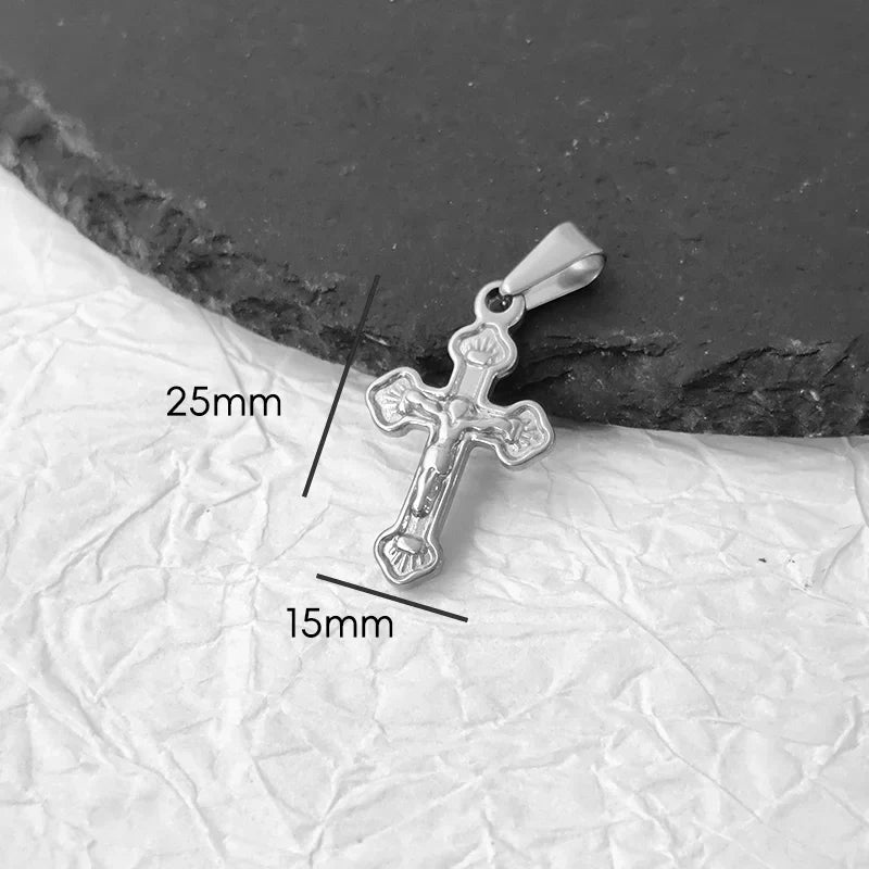 Tarnish Free Pendant Angel Cross Heart Diy Stainless Steel Gold Plated Vintage Charm for Women Necklace Jewelry Making